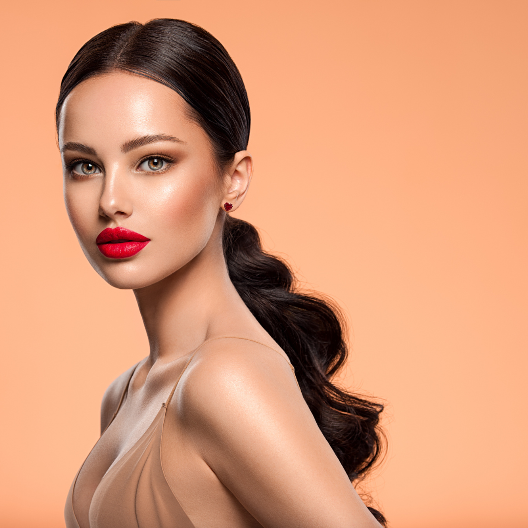 cercei argint cu inima rubin