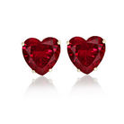 cercei argint cu inima rubin