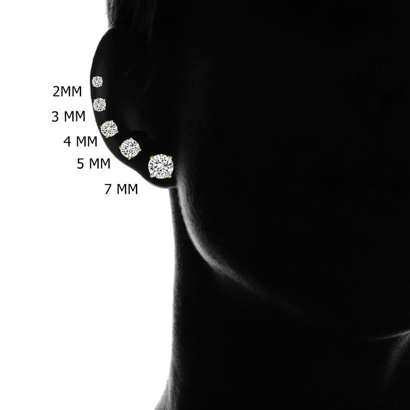 Cercei Punto Luce din argint 925 rodiat auriu cu diamant CZ Cercei Lasardo Gioielli