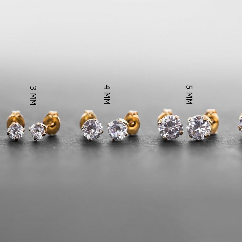 Cercei Punto Luce din argint 925 rodiat auriu cu diamant CZ Cercei Lasardo Gioielli