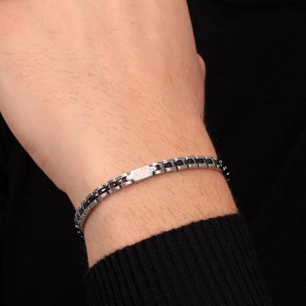 Bratara barbateasca Morellato cu cruce din aur roz 750 Bratara Lasardo Gioielli