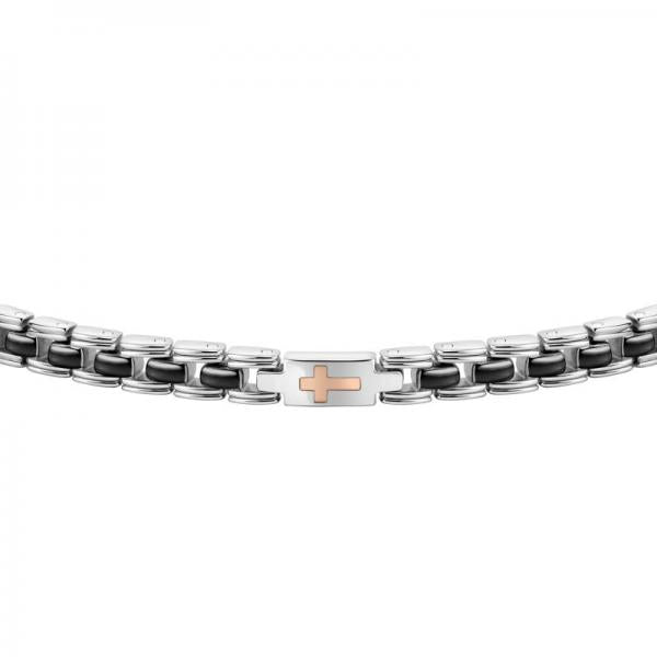 Bratara barbateasca Morellato cu cruce din aur roz 750 Bratara Lasardo Gioielli