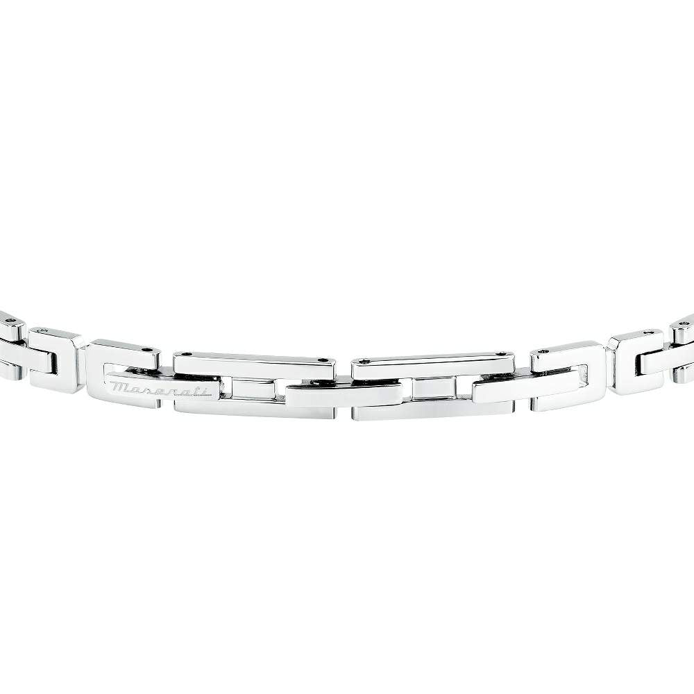 Închizătoare brățară bărbătească Maserati Diamonds, sistem sigur, din oțel inoxidabil, finisaj argintiu