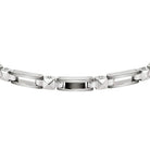 Detaliu brățară bărbătească Morellato Motown, segmente negre din oțel inoxidabil și finisaje lucioase.