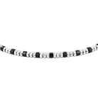 Brățară argintie cu piatră naturală agat negru – stil masculin