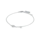 bratara argint rodiat 925 La petite story cu inima in diamante cz montate pave vedere laterala