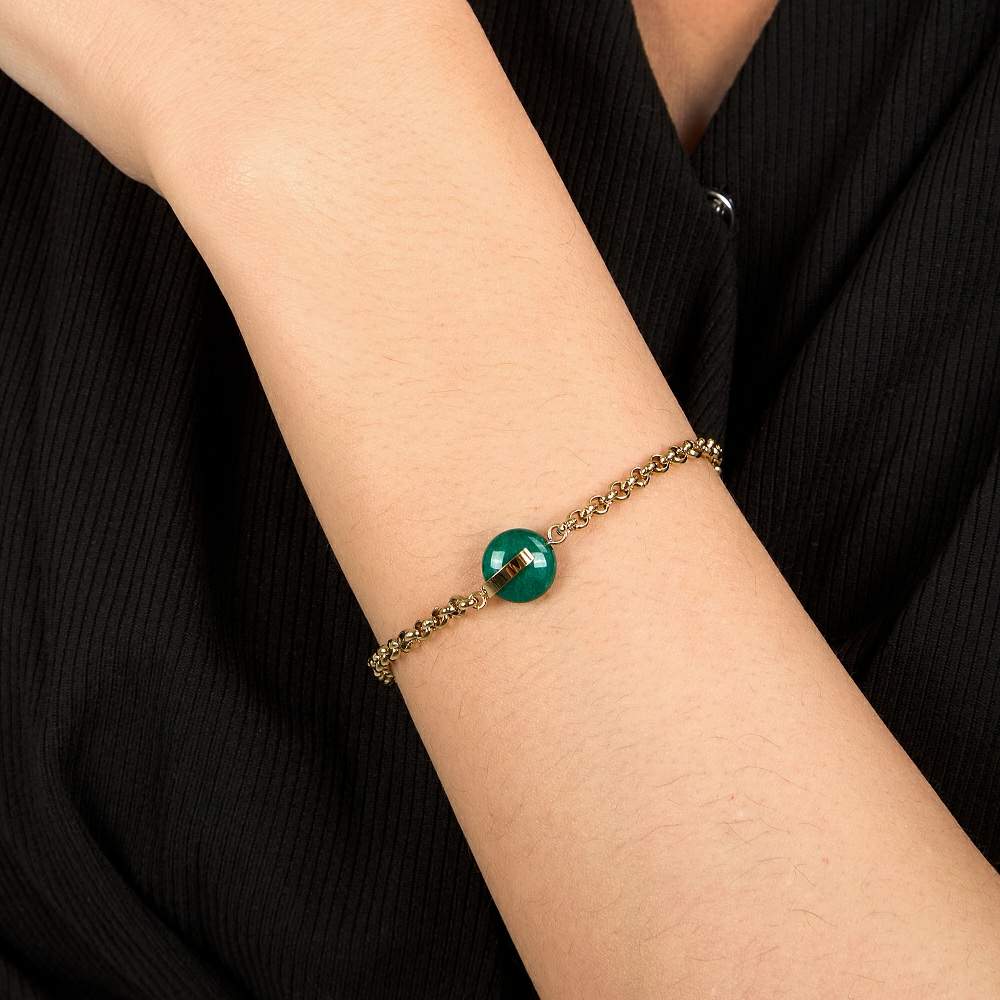 bratara aurie trussardi agat verde