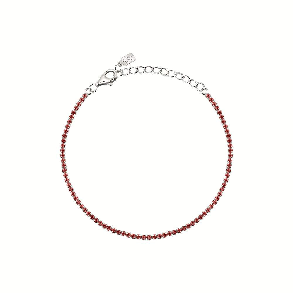 bratara tennis argint cu rubine cz