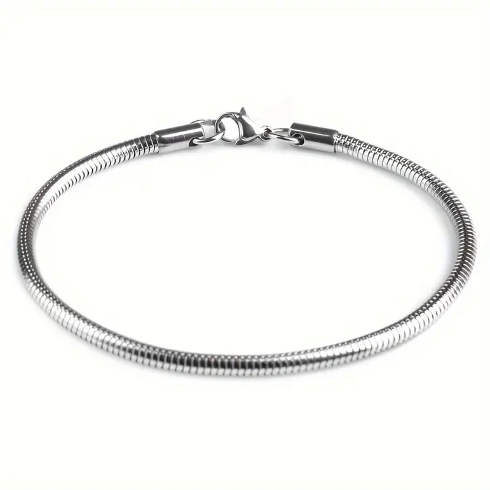 Bratara barbateasca minimalista Steel Core din otel inoxidabil 316L hipoalergenic, 20 cm Bratara Lasardo Gioielli