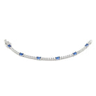 Bratara Tennis din Argint 925 Rodiat 0.3 cm cu Safire si Diamante CZ Albe Bratara Lasardo Gioielli