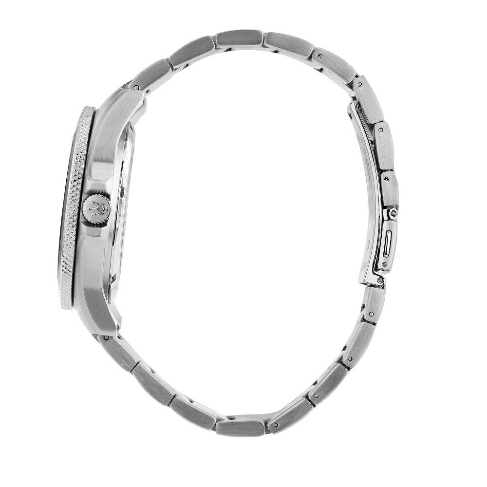 Ceas Barbatesc Maserati Competizione Automatic Curea Metalica Argintie si Cadran Negru Ceas Lasardo Gioielli