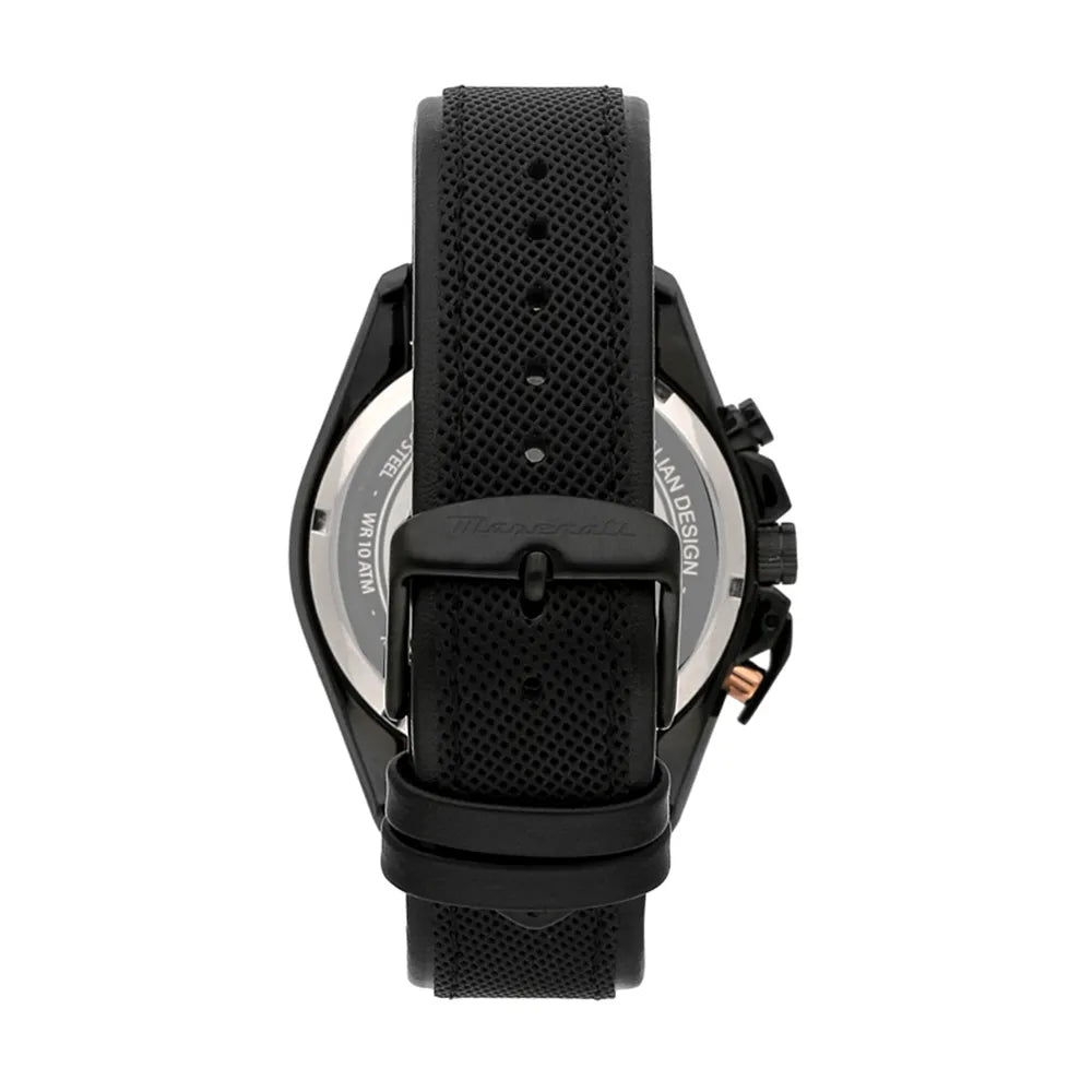 ceas maserati negru cu rose gold