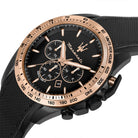 ceas maserati negru cu rose gold