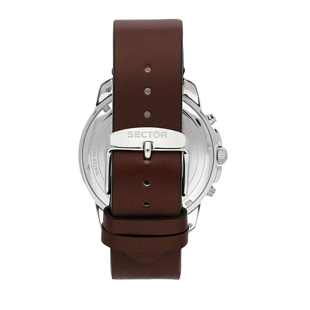 Ceas Barbatesc Sector 550 Multifunction Curea din Piele Maro si Cadran Albastru Ceas Lasardo Gioielli