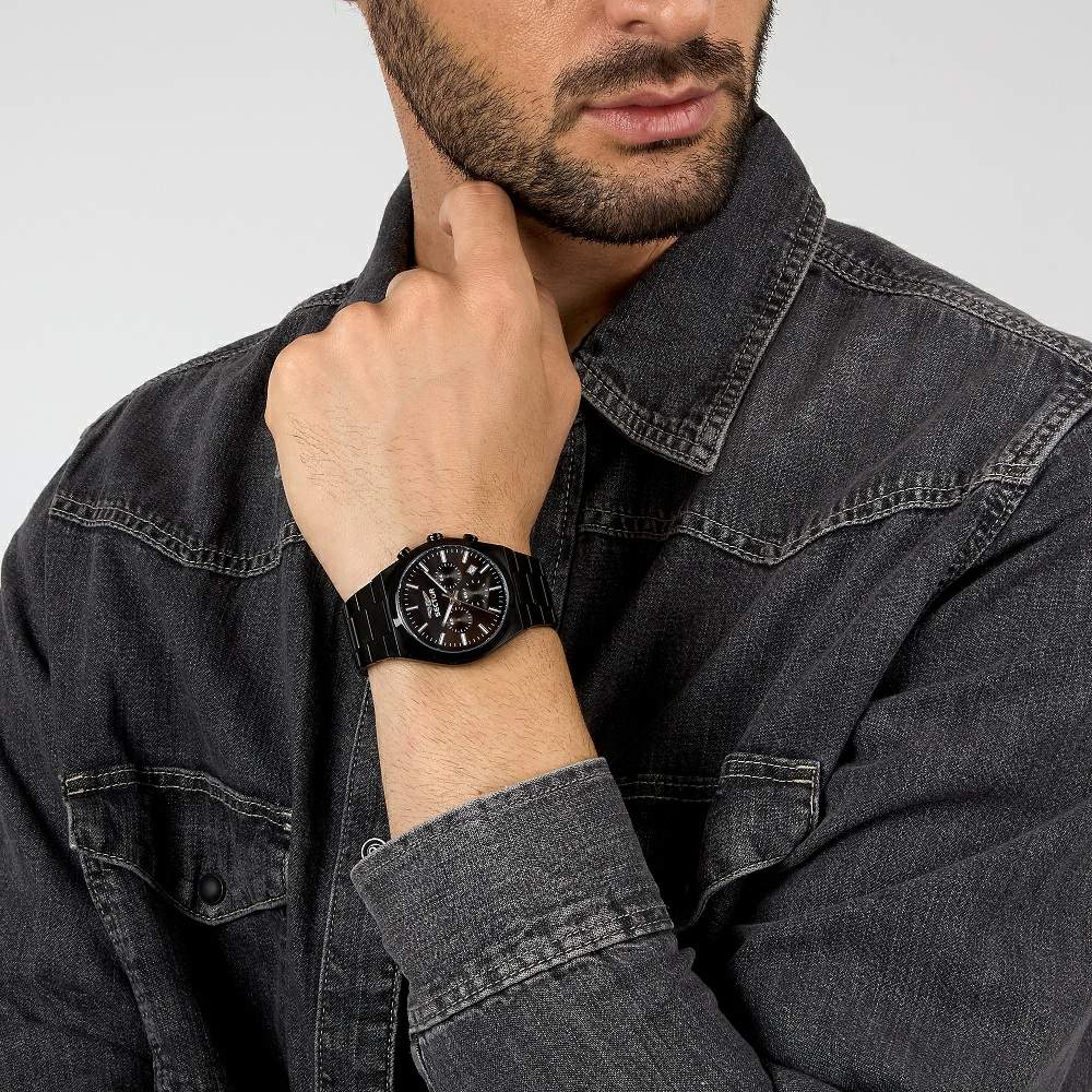 Ceas Barbati Sector C300 Chronograph Curea Metalica Neagra si Cadran Negru Ceas Lasardo Gioielli