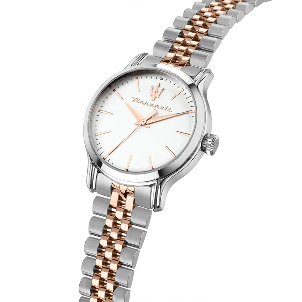 ceas dama maserati argintiu cu rose gold