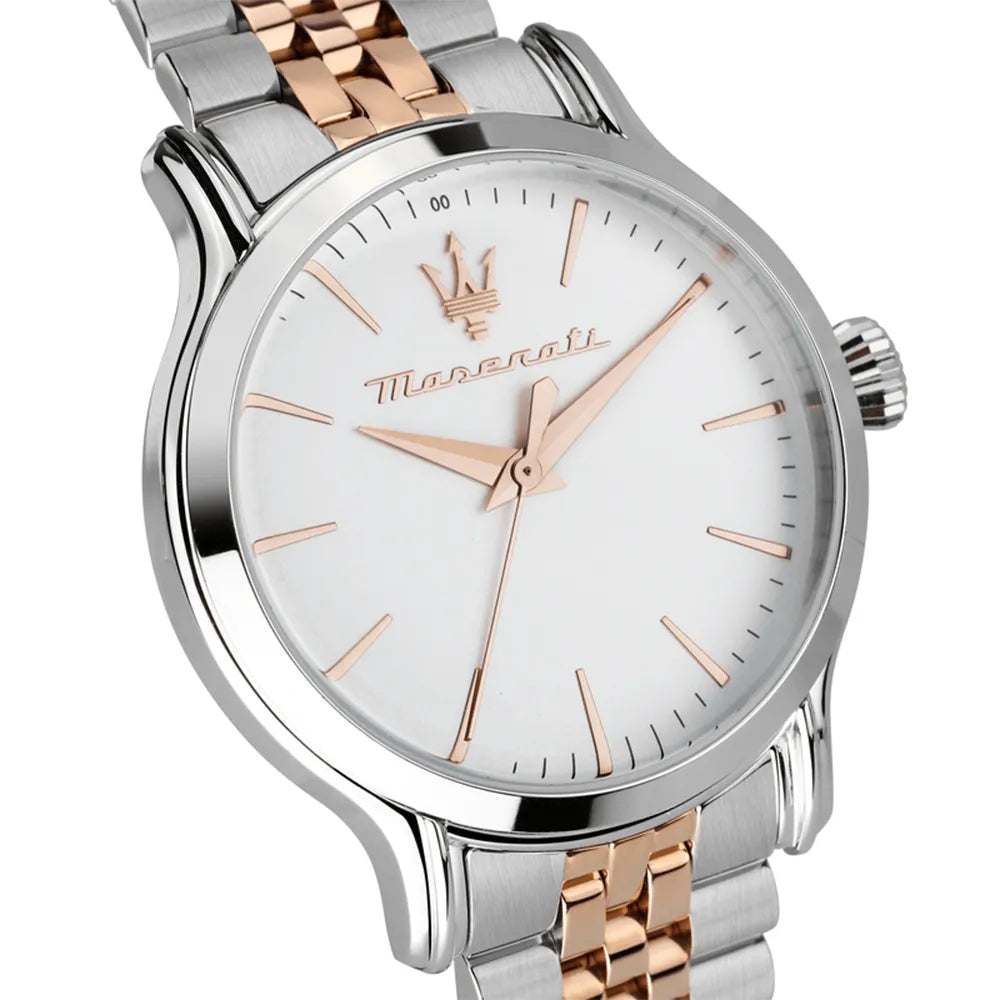 ceas dama maserati argintiu cu rose gold