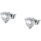 cercei La petite story otel inoxidabil cu diamant cz heart cut