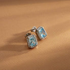 cercei argint 925 rodiat brand morellato cu acvamarin si halo de diamante cz albe poza pentru instagram