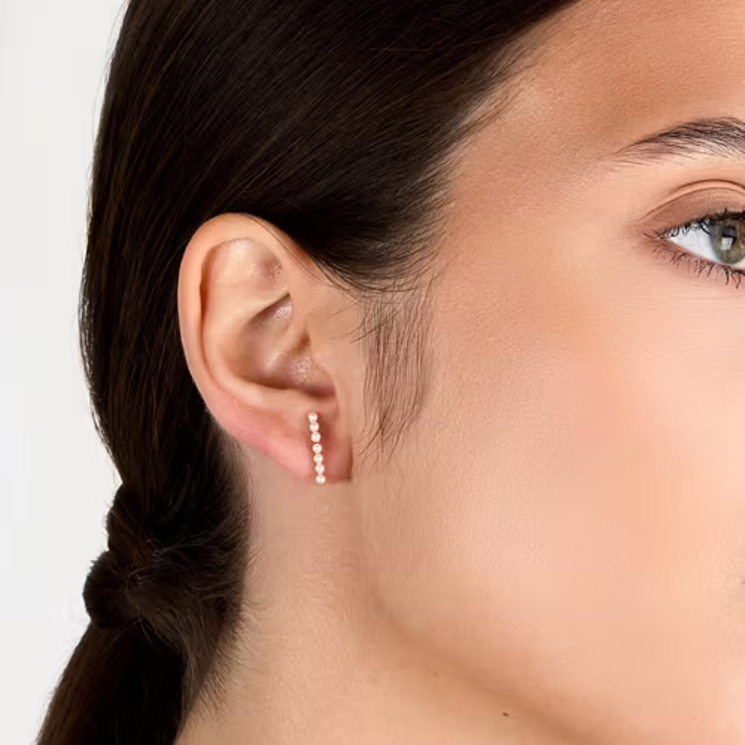 cercei argint 925 rodiat cu perle la petite story colectia emily in paris la ureche