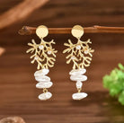 Cercei Aurii "Golden Coral" cu Perle