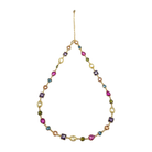 colier din argint auriu cu pietre in forme diferite ametist, peridot, spinel si topaz