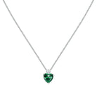 colier argint cu inima smarald si diamant cz morellato