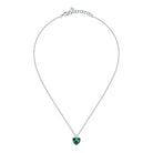 colier argint cu inima smarald si diamant cz morellato