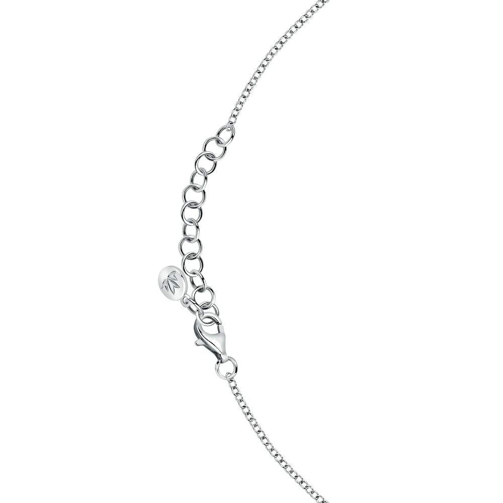 colier argint cu inima smarald si diamant cz morellato