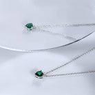 colier argint cu inima smarald si diamant cz morellato