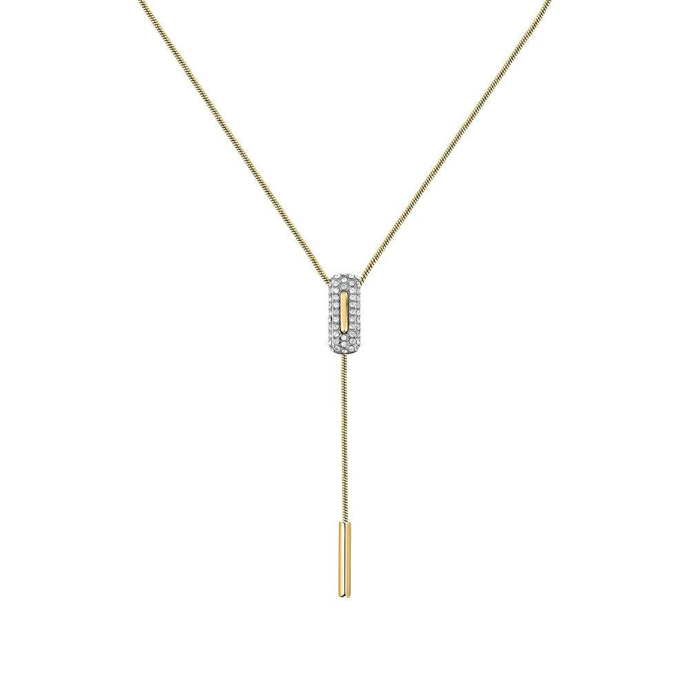 Colier dama Trussardi Concept auriu din otel inoxidabil 316L cu cristale albe