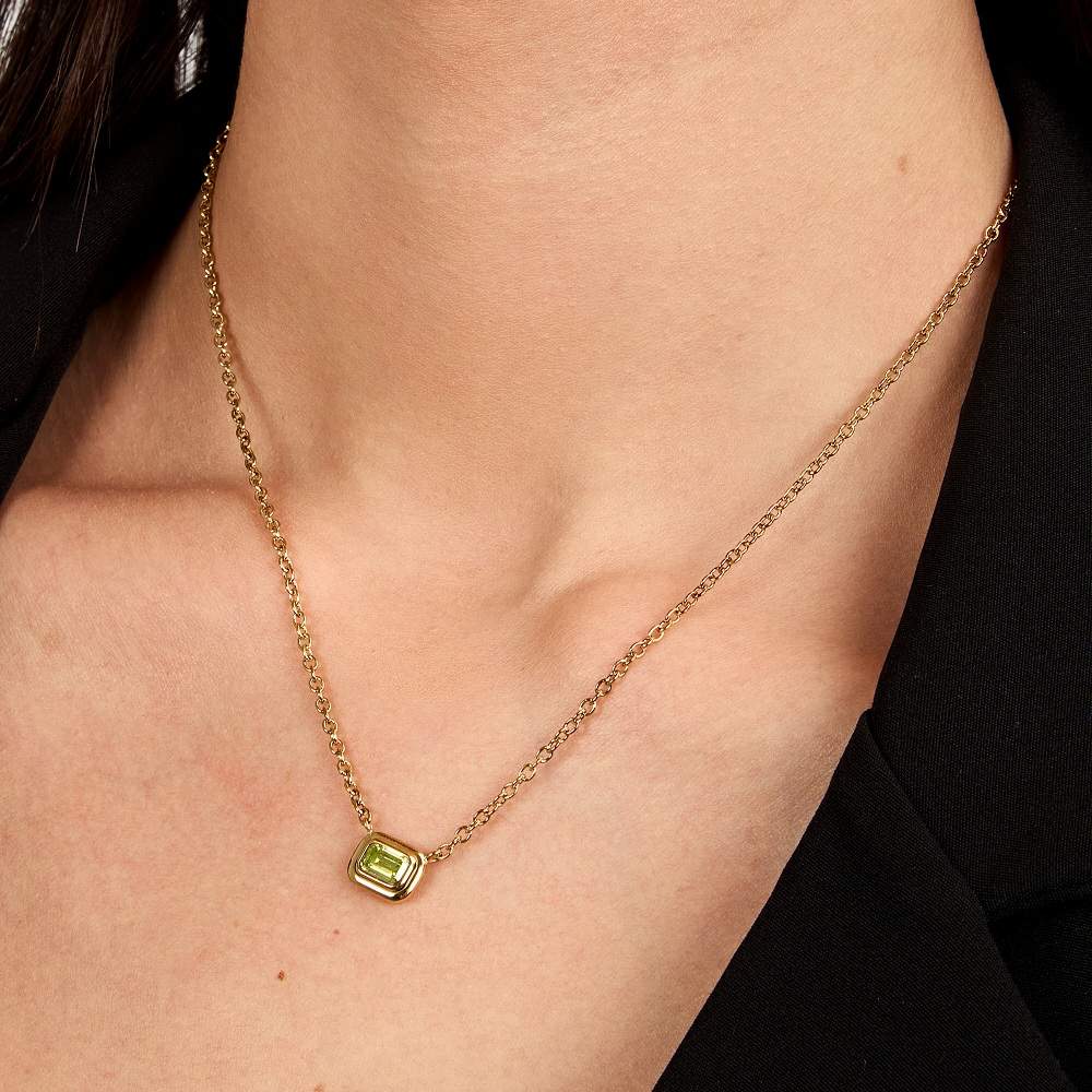colier dana trussardi auriu cu peridot