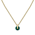 colier auriu trussardi cu agat verde