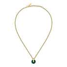 colier auriu trussardi cu agat verde