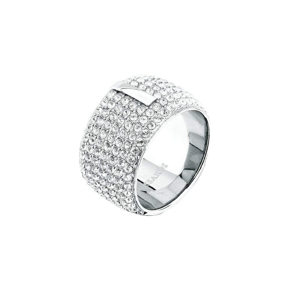 inel dama trussardi argintiu lat diamante cz