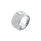 inel dama trussardi argintiu lat diamante cz