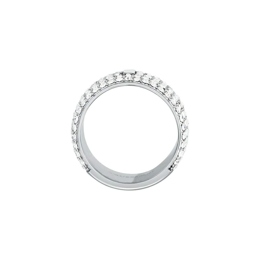 inel dama trussardi argintiu lat diamante cz