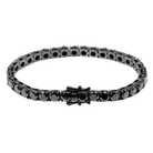 Bratara tennis argint 925 rodiat negru cu diamante cz negre 6mm, 19 cm lungime