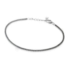 inchidere cu prelungire pentru bratara tennis din argint 925 rodiat cu diamante cz negre de 1,5 mm