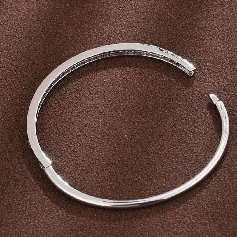deschidere bratara bangle argintie