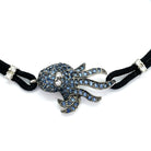 Bratara argint 925 rodiat cu caracatita in diamante cz albastre montate micropave Bratara Lasardo Gioielli