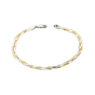 Bratara plata Herringbone impletita in 3 culori din argint 925 rodiat 6 mm Colier Lasardo Gioielli