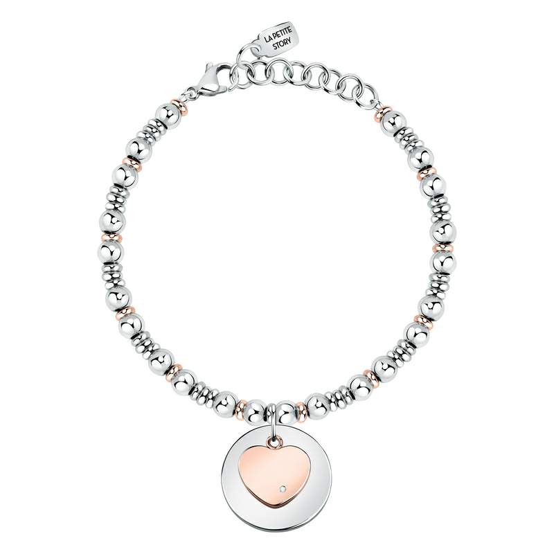 Bratara La Petite Story cu banut si inima rose gold Bratara Lasardo Gioielli