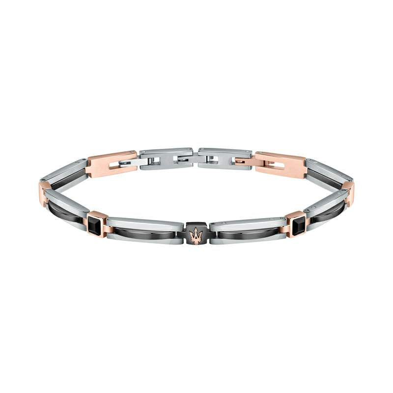 Bratara barbateasca Morellato colectia Ceramic cu diamante CZ negre Bratara Lasardo Gioielli