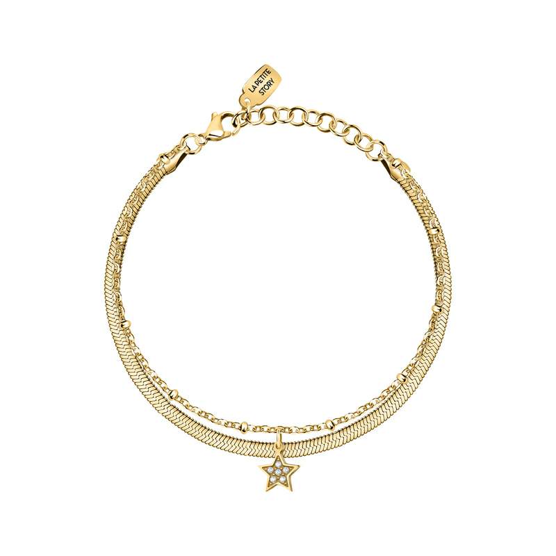 Bratara dubla aurie La Petite Story cu pandantiv stea Colier Lasardo Gioielli