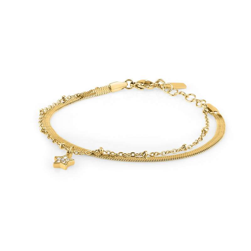 Bratara dubla aurie La Petite Story cu pandantiv stea Colier Lasardo Gioielli