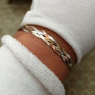Bratara plata Herringbone impletita in 3 culori din argint 925 rodiat 6 mm Colier Lasardo Gioielli