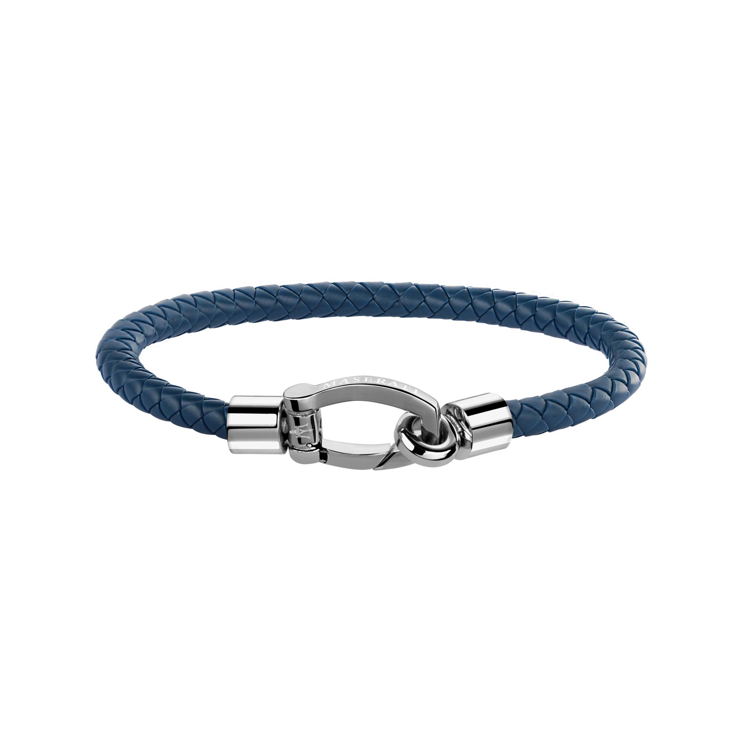 bratara piele allbastra maserati