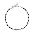 Bratara barbateasca Morellato cu cruce si diamante CZ negre Bratara Lasardo Gioielli