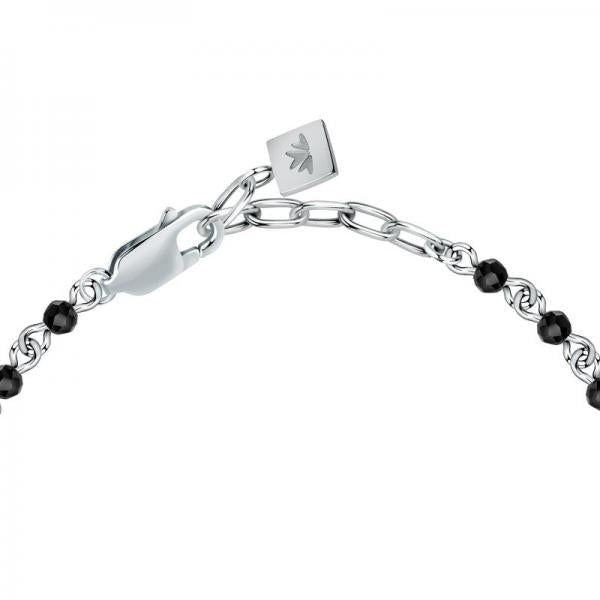 Bratara barbateasca Morellato cu cruce si diamante CZ negre Bratara Lasardo Gioielli